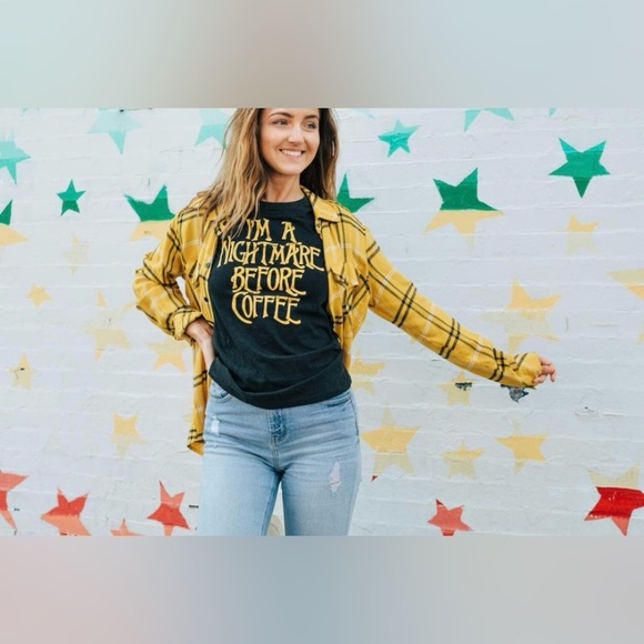 Crazy Dog T-Shirts Women’s XXL I'm A Nightmare Before Coffee Heather Black- NWT - Picture 5 of 6